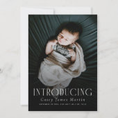 エレガントSerifの導入ベビー写真誕生 案内状 (正面)