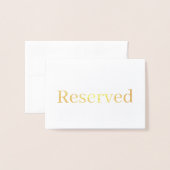 エレガントSerif予約結婚テーブルの場所 箔カード (封筒付き正面)