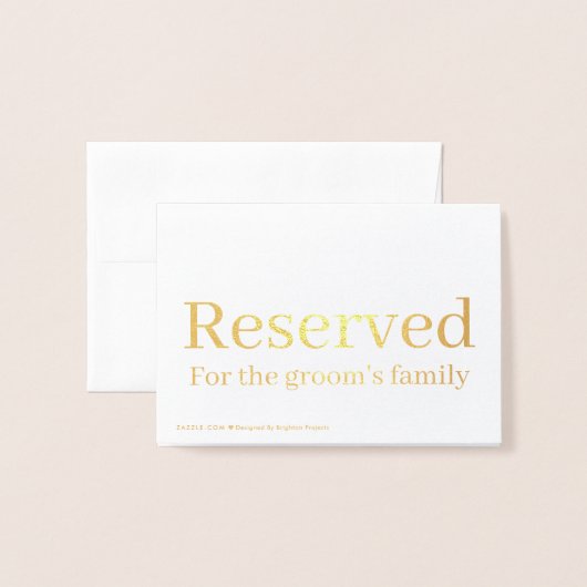 エレガントSerif予約結婚テーブルの場所 箔カード (裏面封筒付き)