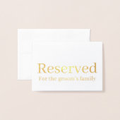 エレガントSerif予約結婚テーブルの場所 箔カード (封筒付き正面)