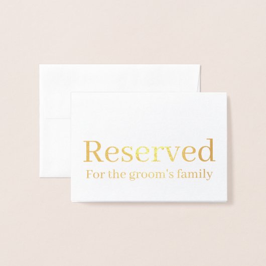 エレガントSerif予約結婚テーブルの場所 箔カード (封筒付き正面)