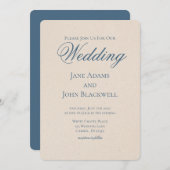 エレガントSerif Dusty Blue結婚's 招待状 (正面/裏面)