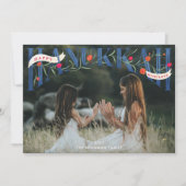 エレガントSerif Happy Hanukkah写真 シーズンカード (正面)