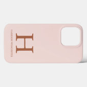 エレガントserif monogram name plain赤面pink Case-Mate iPhoneケース (裏面 (横))