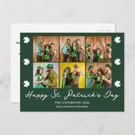 エレガントShamrock St. Patrick's Day Familyの写真 シーズンポストカード (正面/裏面)
