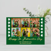 エレガントShamrock St. Patrick's Day Familyの写真 箔シーズンカード (立ち正面)