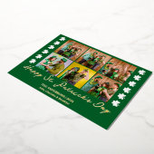 エレガントShamrock St. Patrick's Day Familyの写真 箔シーズンカード (回転した状態)