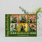 エレガントShamrock St. Patrick's Day Familyの写真 箔シーズンカード (立ち正面)