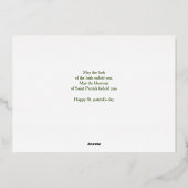 エレガントShamrock St. Patrick's Day Familyの写真 箔シーズンカード (裏面)