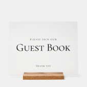 エレガントSIGN OUR GUEST BOOK'結婚 S SIGN Black アクリルサイン (正面)