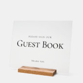 エレガントSIGN OUR GUEST BOOK'結婚 S SIGN Black アクリルサイン (傾斜)