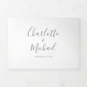 エレガントSignature Script Minimalist Photo結婚's 三つ折り招待状 (カバー)