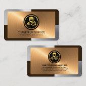 エレガントSilver Bronze Layers Chauffeurドライバ 名刺 (正面/裏面)