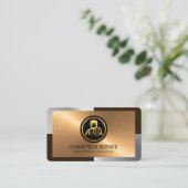 エレガントSilver Bronze Layers Chauffeurドライバ 名刺 (スタンド正面)