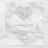 エレガントSilver Marble誓いを更新する ワインラベル (シングルラベル)