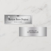 エレガントSilver Sparkle フォーマル Graduation Name Card コーリングカード (正面/裏面)