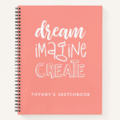 エレガントSketchbook Coralパーソナライズされた ノートブック (正面)