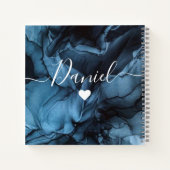 エレガントSketchbook Your Name Script Marble chic ノートブック (裏面)