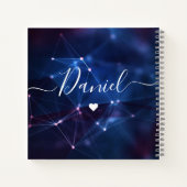 エレガントSketchbook Your Name Script purple chic No ノートブック (裏面)