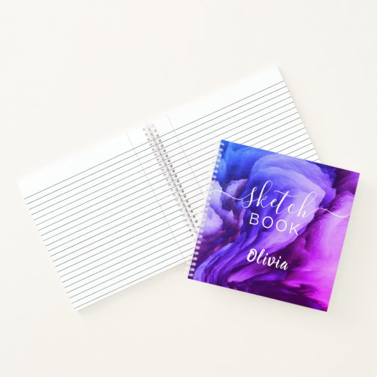 エレガントSketchbook Your Name Script Water color ノートブック (内部)