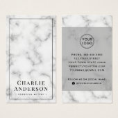 エレガントSNSミニマル大理石名刺 (正面&裏面)