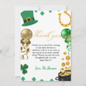 エレガントst patrick day b赤ちゃんシャワーサンキューカード 案内状 (正面)