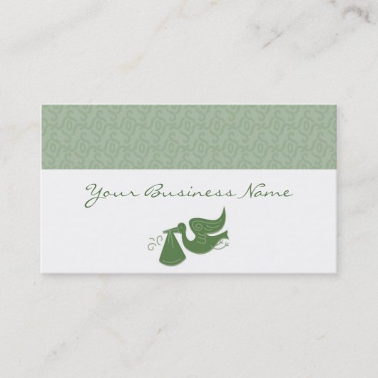 エレガントStork Green名刺 名刺 (正面)