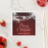 エレガントString Lights Red Christmas スタンダードカクテルナプキン (インサイチュ)