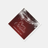 エレガントString Lights Red Christmas スタンダードカクテルナプキン (角)