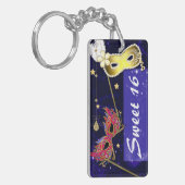 エレガントSweet 16マスカレードマスクキーチェーン キーホルダー (正面左)