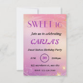 エレガントSweet sixteen誕生日招待状 招待状 (正面)