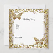 エレガントSweet sixteen16白金ゴールド蝶 招待状 (裏面)