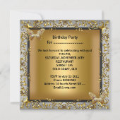 エレガントSweet sixteen16蝶金ゴールド 招待状 (裏面)