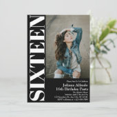 エレガントSweet sixteen16th誕生日パーティーの写真 招待状 (スタンド正面)