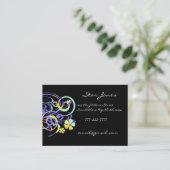 エレガントSwirl名刺 – ブルースと黄 名刺 (スタンド正面)
