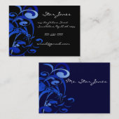 エレガントSwirl Blue名刺 名刺 (正面/裏面)