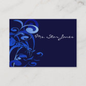 エレガントSwirl Blue名刺 名刺 (裏面)
