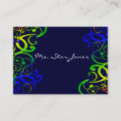 エレガントSwirl Blue名刺 –  名刺 (裏面)