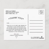 エレガントSwirls Black & White's 結婚 Thank You ポストカード (裏面)