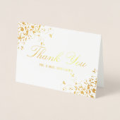 エレガントSwirls Photo's 結婚 Thank You 箔カード (正面)