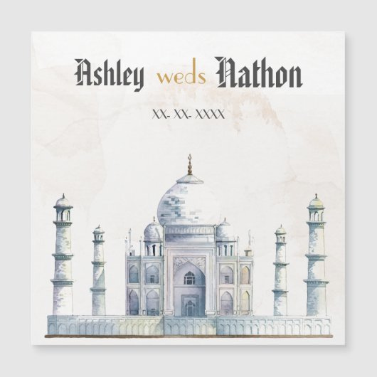 エレガントTaj Mahal Typology Water Color 結婚's (正面)