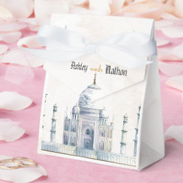 エレガントTaj Mahal Typology Water Color 結婚's フェイバーボックス