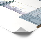 エレガントTaj Mahal Typology Water Color 結婚's ポスター (角)