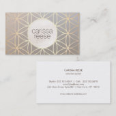 エレガントTaupeおよび金ゴールドパターンデザイナ 名刺 (正面/裏面)