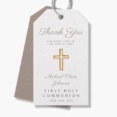 エレガントTaupe宗教第1聖餐式 ギフトタグ