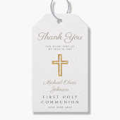 エレガントTaupe宗教第1聖餐式 ギフトタグ