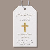 エレガントTaupe宗教第1聖餐式 ギフトタグ