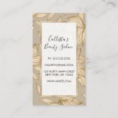 エレガントTaupe金ゴールドグリッターフローララインアート ロイヤリティカード (裏面)