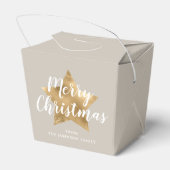 エレガントTaupe金ゴールドスターメリークリスマス フェイバーボックス (裏面サイド)