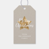 エレガントTaupe金ゴールドスター ギフトタグ (正面)